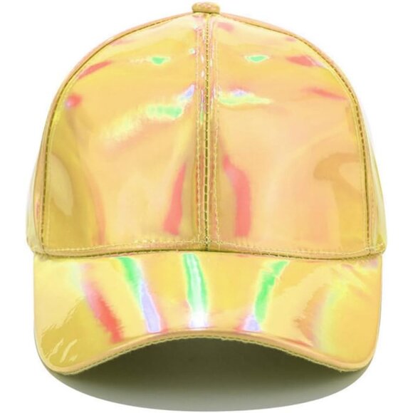 Women's Gold Fashion Baseball Cap Adjustable Strap Back Visor Sports Hat - Picture 2 of 7